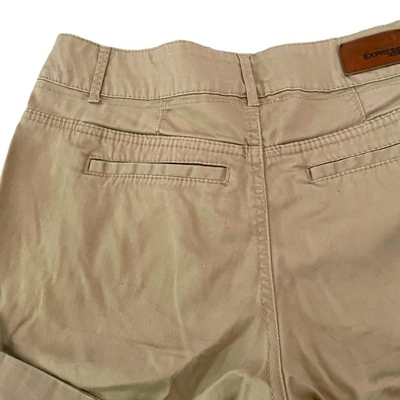 Express editor Y2K khaki chino rolled hem shorts women’s vintage size 8 - Picture 6 of 8